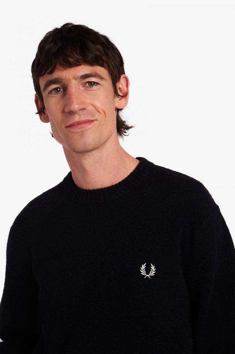 Black Fred Perry Alpaca Blend Jumper Men's Knitwear | PH 1277DFMN